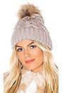 view 1 of 3 Amalie Beanie With Fur Pom in Quartz