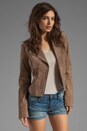 view 1 of 5 Lizzie Suede Leather Jacket in Taupe