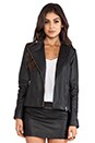 view 1 of 5 Dree Leather Moto Jacket in Black