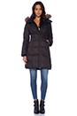 view 1 of 5 Delphie Brushed Down Coat with Asiatic Raccoon Fur in Black
