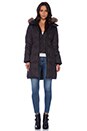 view 2 of 5 Delphie Brushed Down Coat with Asiatic Raccoon Fur in Black