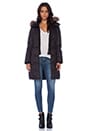 view 3 of 5 Delphie Brushed Down Coat with Asiatic Raccoon Fur in Black