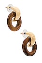 view 1 of 3 Shujaa Wood Earring in Gold & Wood