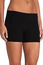 view 5 of 6 Fold Over Yoga Shorts in Black