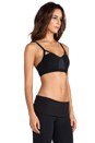 view 3 of 6 Eclon V-Neck Bra with Leather Detail in Black