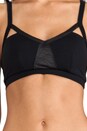 view 5 of 6 Eclon V-Neck Bra with Leather Detail in Black