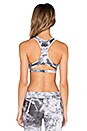 view 3 of 4 Cut Out Racerback Sports Bra in Abstract Print