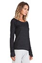view 3 of 4 So Low Ballet Sweatshirt with Thumbholes in Black