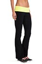 view 2 of 6 Fold Over Boot Cut Pant in Black & Citron