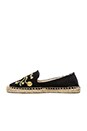 view 5 of 5 Embroidered Smoking Slipper in Black & Gold