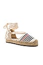 view 2 of 5 Striped Gladiator Sandal in Red Navy Natural