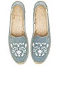 view 1 of 5 Mexican Embroidered Espadille in Chambray & Cream