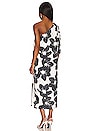 view 3 of 3 Floral One Shoulder Dress in Black & White
