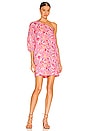 view 1 of 3 Mini Floral One Shoulder Dress in Pink Combo