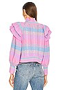 view 3 of 4 Ruffle Mock Neck Sweater in Pink Combo