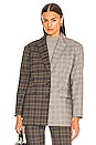 view 2 of 6 Oversized Contrast Plaid Blazer in Brown Combo