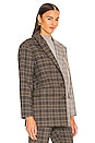 view 3 of 6 Oversized Contrast Plaid Blazer in Brown Combo