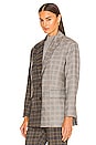 view 4 of 6 Oversized Contrast Plaid Blazer in Brown Combo