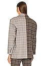 view 5 of 6 Oversized Contrast Plaid Blazer in Brown Combo