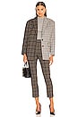 view 6 of 6 Oversized Contrast Plaid Blazer in Brown Combo