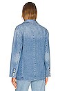view 4 of 5 Double Breasted Denim Blazer in Medium Blue
