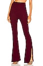 view 1 of 4 Ribbed Knitted Flare Pants in Burgundy