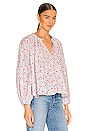 view 3 of 5 Long Sleeve Flowy Button Up in White combo