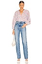 view 5 of 5 Long Sleeve Flowy Button Up in White combo