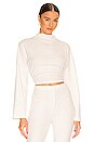 view 2 of 4 Ribbed Textured Open Back Top in Ivory
