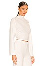 view 3 of 4 Ribbed Textured Open Back Top in Ivory