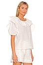 view 2 of 4 Eyelet Ruffled Top in White
