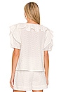 view 3 of 4 Eyelet Ruffled Top in White