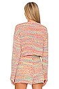 view 3 of 4 Cropped Multicolored Cardigan in Rainbow
