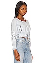 view 2 of 4 Cropped Embroidered Long Sleeve Top in Blue Combo