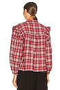 view 4 of 5 Flannel Plaid Ruffle Shirt in Red Combo