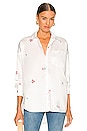 view 1 of 4 Embroidered Button Up Top in White