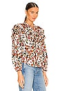view 2 of 4 Floral Ruffle Blouse in Cream Multi