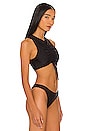 view 2 of 4 Cinched Tank Bikini Top in Black
