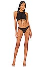 view 4 of 4 Cinched Tank Bikini Top in Black