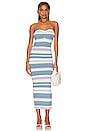 view 1 of 3 Selima Striped Tube Dress in Blue & Cream Multi