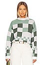 view 1 of 8 Fausta Check Jacquard Sweater in Tonal Green