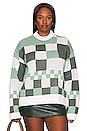 view 2 of 8 Fausta Check Jacquard Sweater in Tonal Green