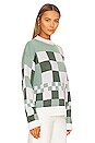 view 3 of 8 Fausta Check Jacquard Sweater in Tonal Green