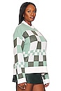 view 4 of 8 Fausta Check Jacquard Sweater in Tonal Green