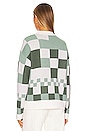view 5 of 8 Fausta Check Jacquard Sweater in Tonal Green