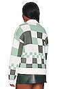 view 6 of 8 Fausta Check Jacquard Sweater in Tonal Green