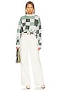 view 7 of 8 Fausta Check Jacquard Sweater in Tonal Green