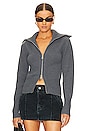 view 1 of 4 Keziah Double Zip Sweater in Charcoal Grey