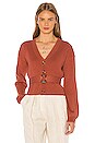 view 1 of 5 Romi Belted Cardigan in Terracotta