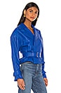 view 3 of 5 Dani Leather Jacket in Princess Blue